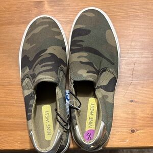 Nine West Green Camouflage Slip-On Shoes